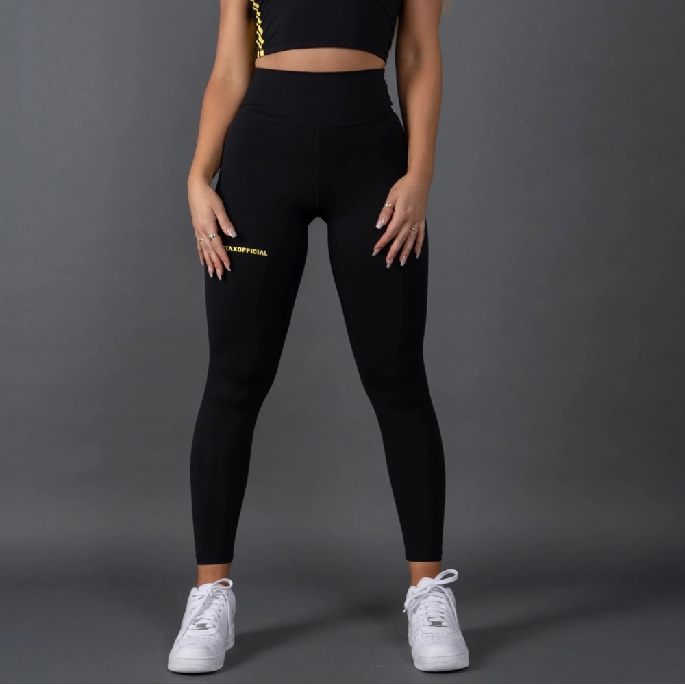 Stax Official Summer 22 Full Length Tights Black High Waisted Leggings Size XS